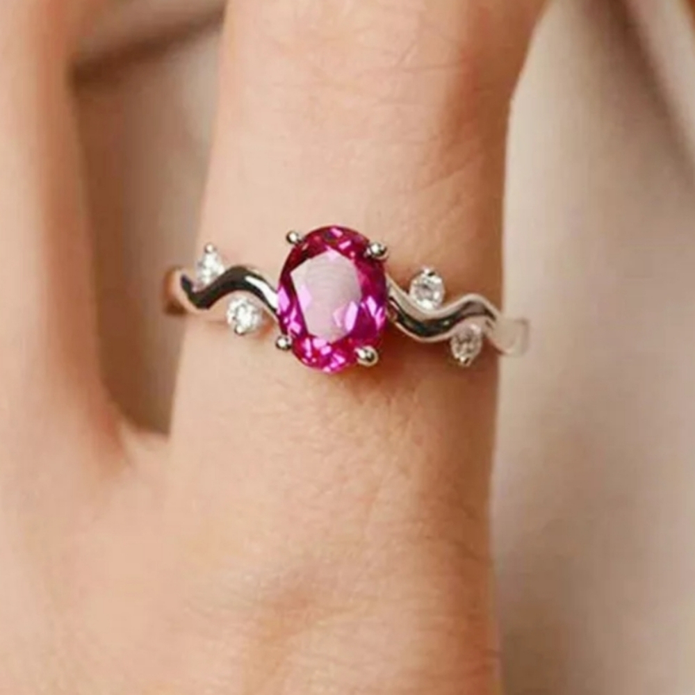 Ruby Oval 925 Silver Ring